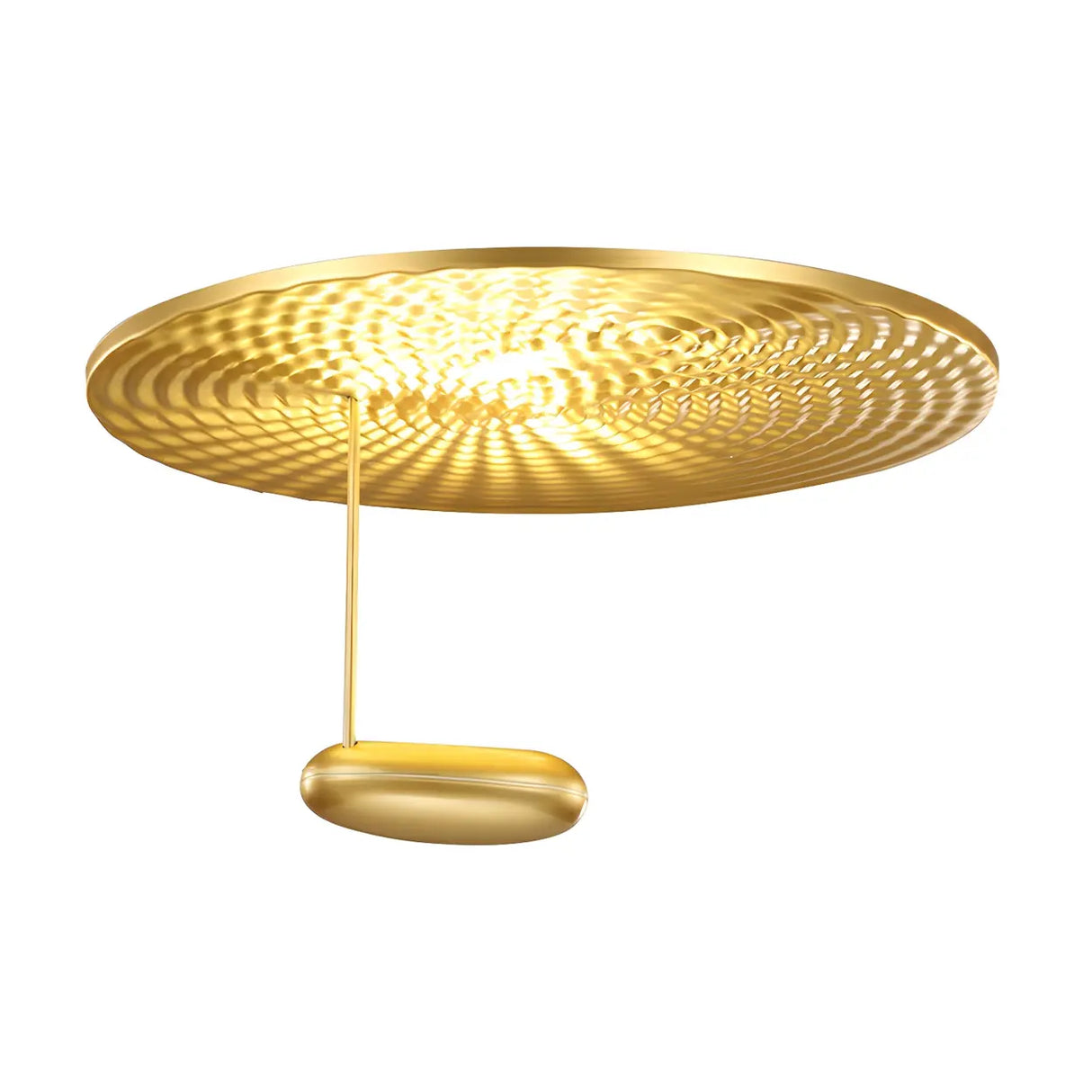 Modish Gold Round Metal LED Flush Mount Ceiling Light Image - 5