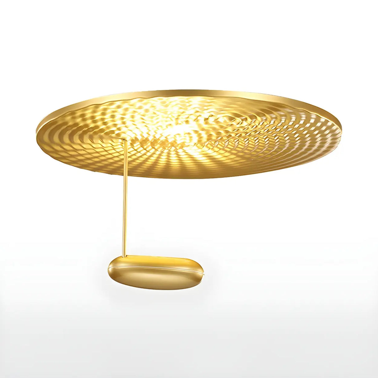 Modish Gold Round Metal LED Flush Mount Ceiling Light Image - 8