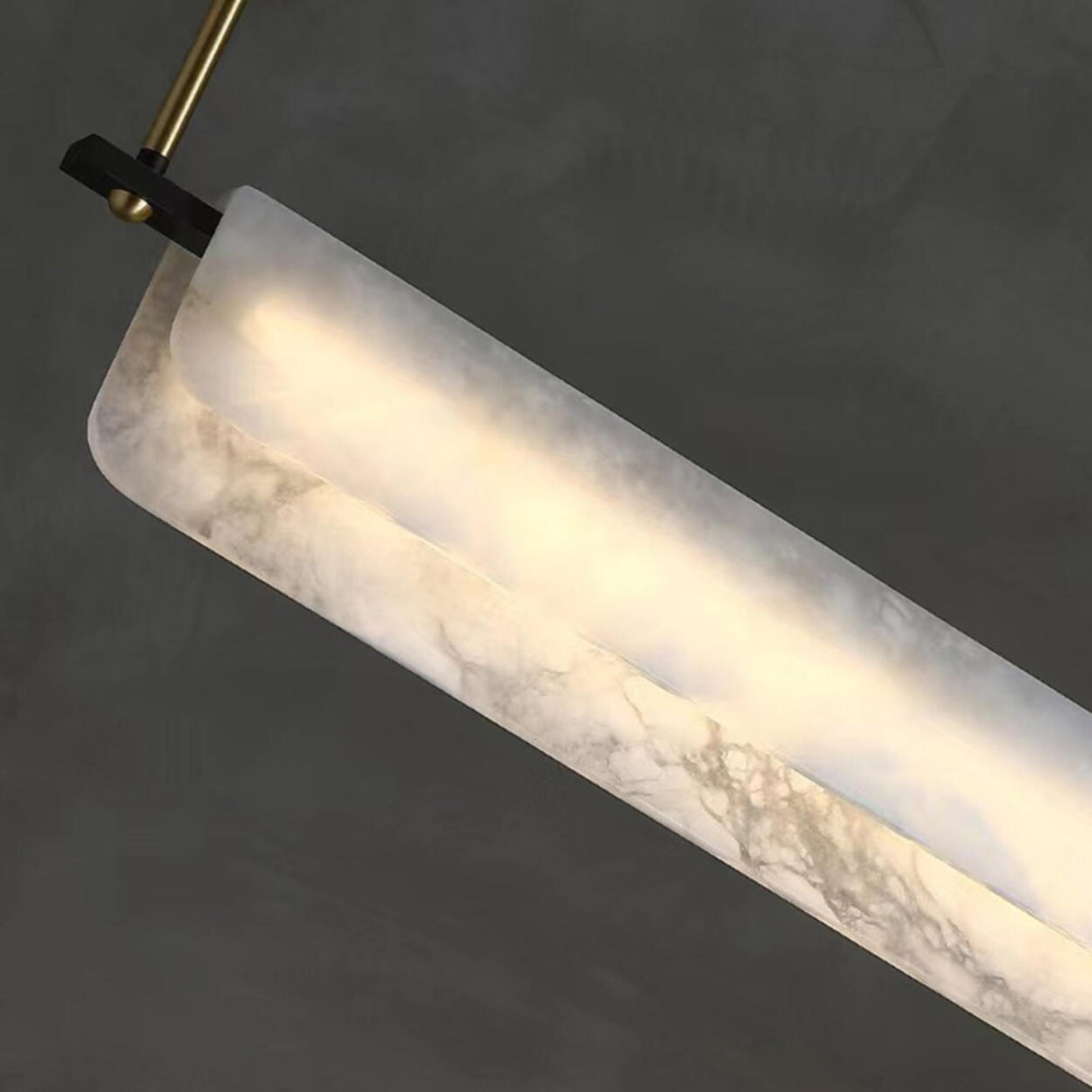 Modish Ivory Marble Linear LED Island Pendant Light Image - 10