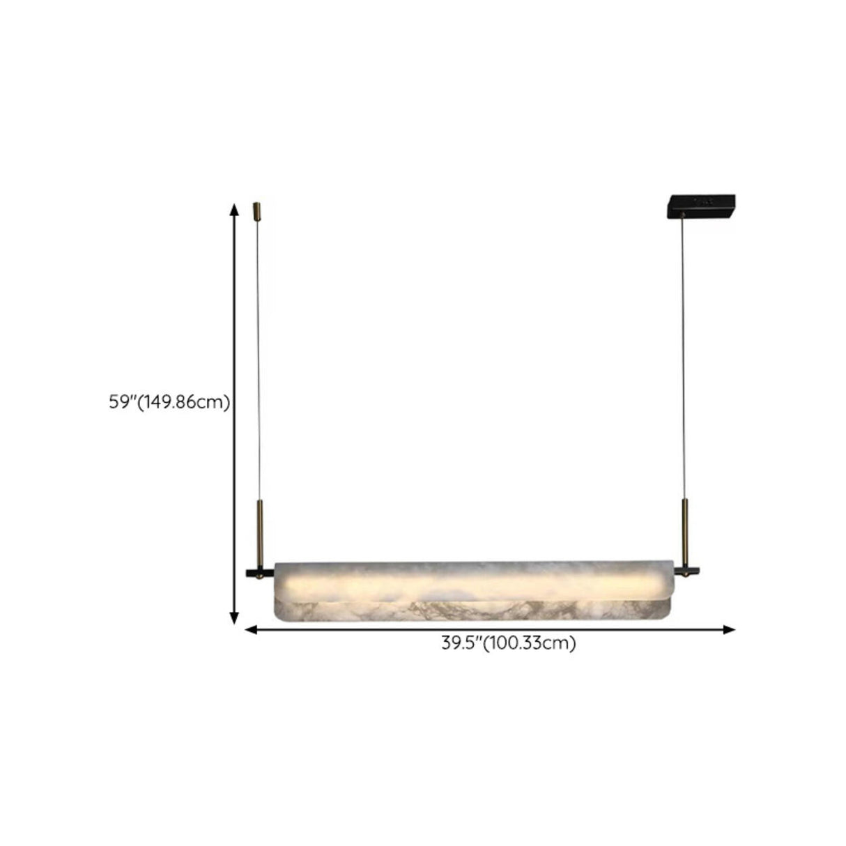 Modish Ivory Marble Linear LED Island Pendant Light 