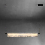 Modish Ivory Marble Linear LED Island Pendant Light Image - 6