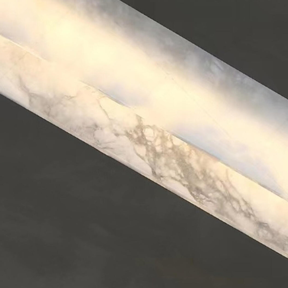 Modish Ivory Marble Linear LED Island Pendant Light Image - 9