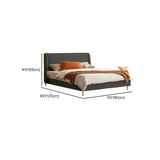 Modish Leather Beige Queen Panel Bed with Headboard Image - 13