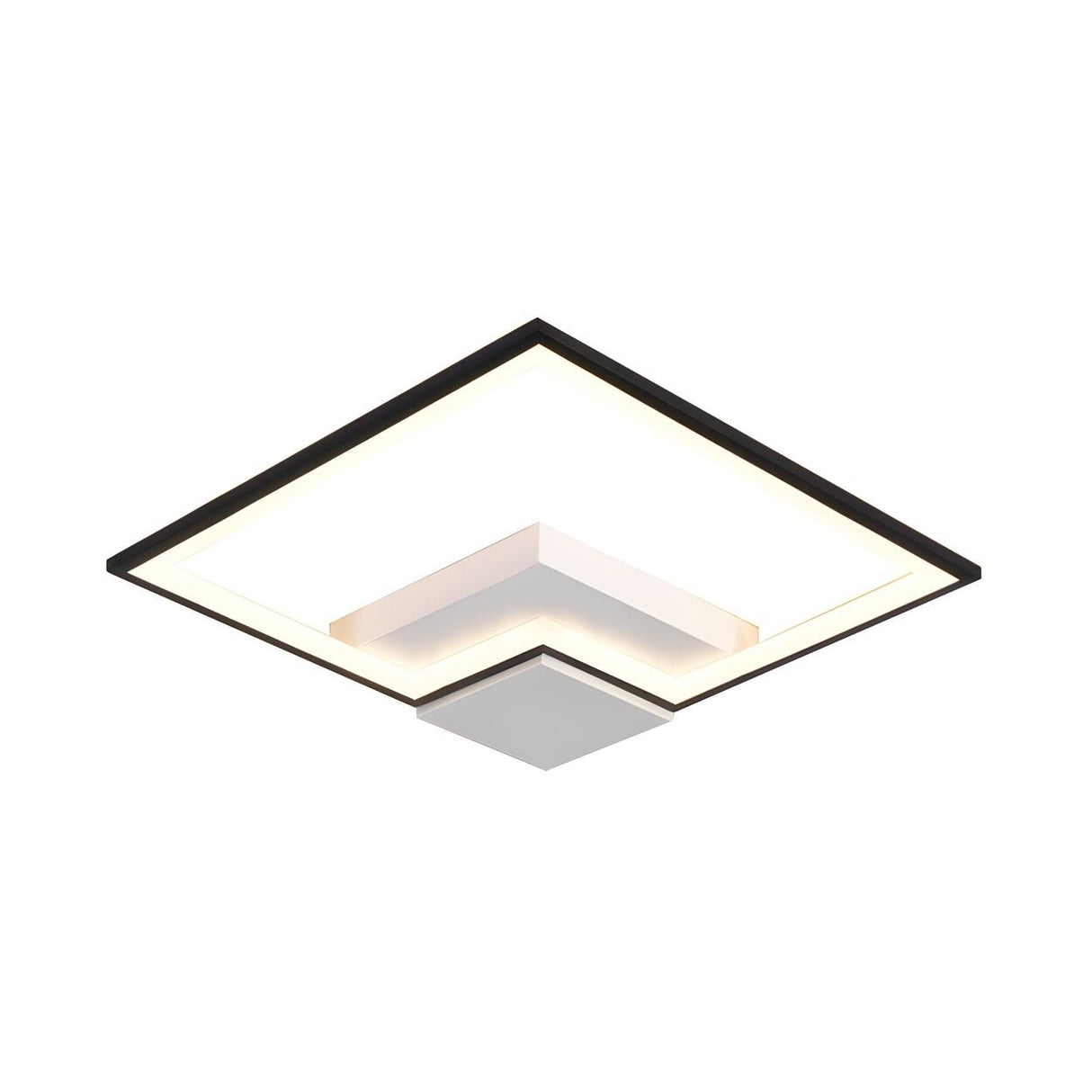 Modish Living Room Black Square LED Flush Mount Light Image - 12