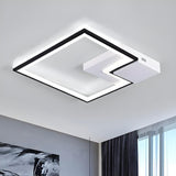 Modish Living Room Black Square LED Flush Mount Light Image - 14