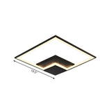 Modish Living Room Black Square LED Flush Mount Light Image - 5