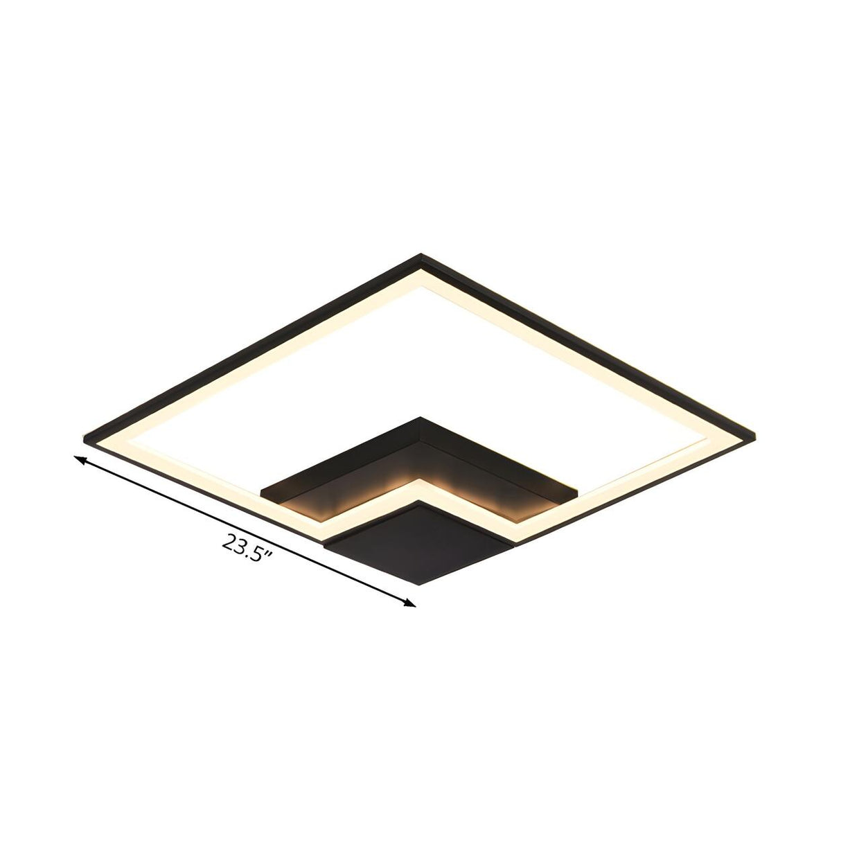 Modish Living Room Black Square LED Flush Mount Light Image - 6