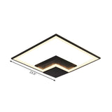 Modish Living Room Black Square LED Flush Mount Light Image - 6