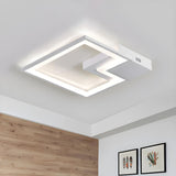 Modish Living Room Black Square LED Flush Mount Light Image - 8