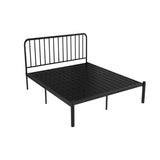 Modish Metal Open-Frame White Headboard Bed with Legs Image - 2