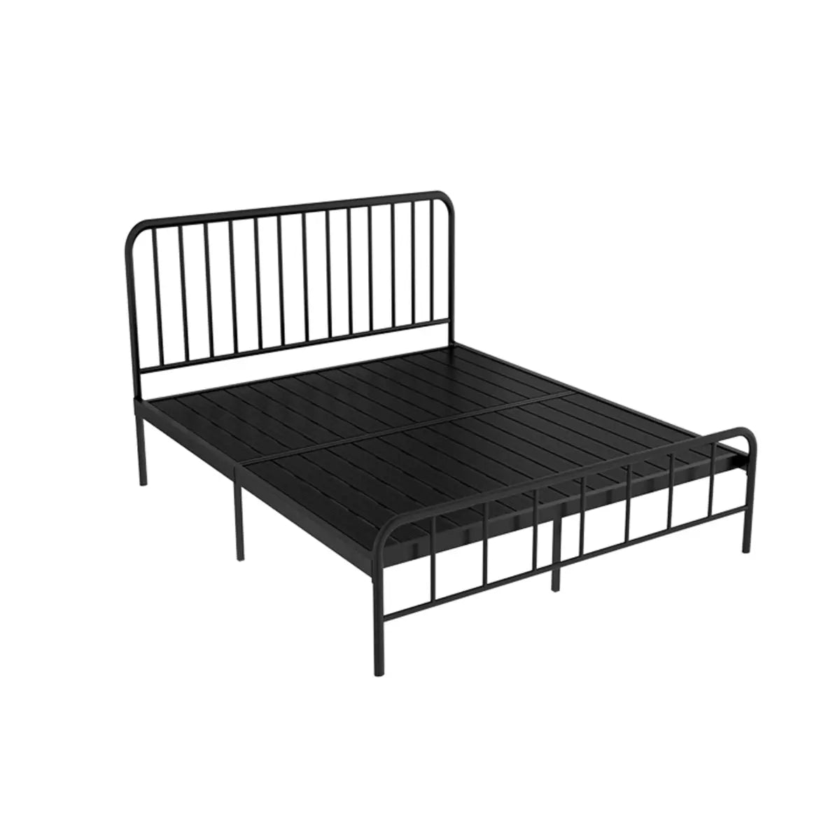 Modish Metal Open-Frame White Headboard Bed with Legs Image - 9