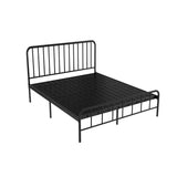 Modish Metal Open-Frame White Headboard Bed with Legs Image - 9