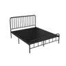 Modish Metal Open-Frame White Headboard Bed with Legs Image - 9