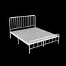 Modish Metal Open-Frame White Headboard Bed with Legs Image - 11