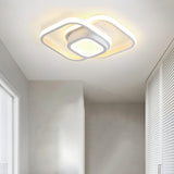 Modish Mini White Square LED Flush Mount Ceiling Light Image - 3