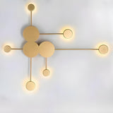 Modish Multi-Point LED Gold Geometric Wall Sconce Image - 13