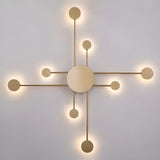 Modish Multi-Point LED Gold Geometric Wall Sconce Image - 17