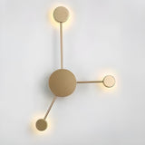 Modish Multi-Point LED Gold Geometric Wall Sconce Image - 9