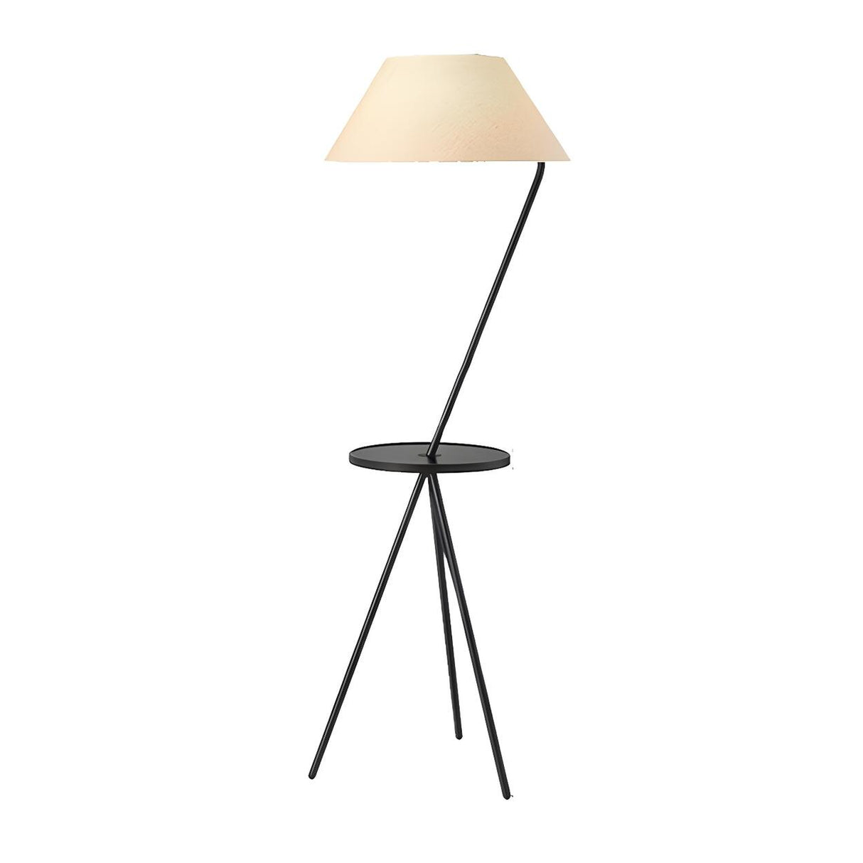 Modish Pagoda Black LED Floor Lamp with Side Table Image - 5