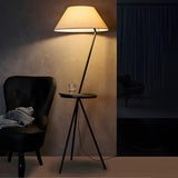 Modish Pagoda Black LED Floor Lamp with Side Table Image - 6