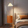 Modish Pleated Arc Bedroom Floor Lamp with Storage Image - 3