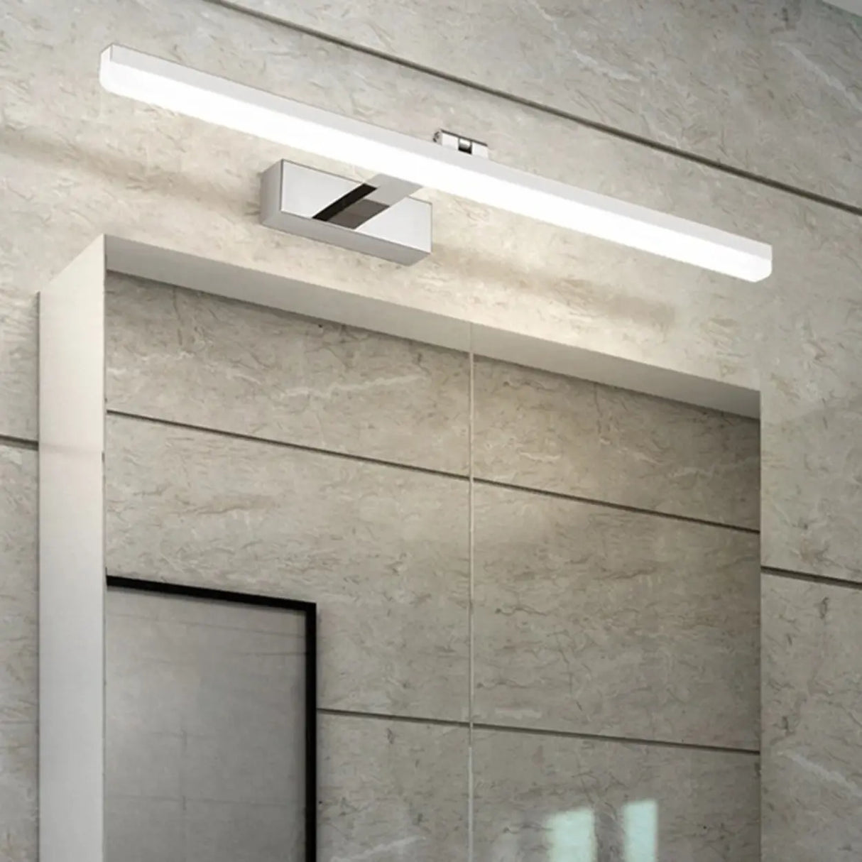 Modish Rectangular LED Bathroom Mirror Vanity Light Image - 4