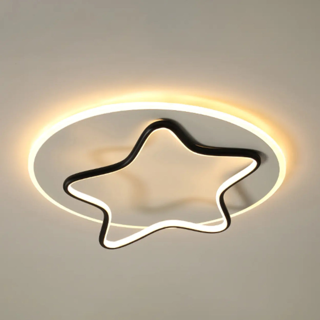 Modish Round Star-Shaped Flush Mount Ceiling Light Image - 6