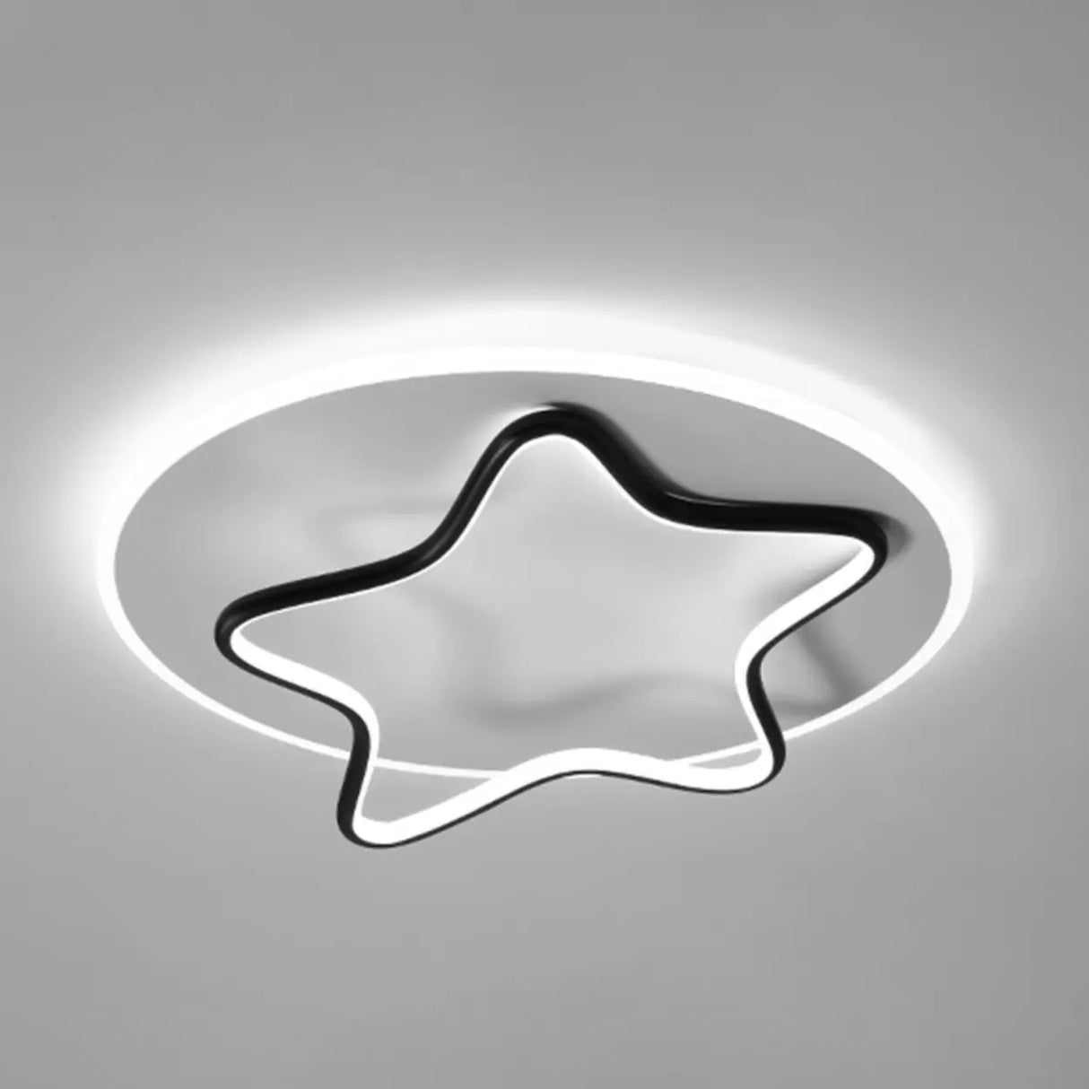 Modish Round Star-Shaped Flush Mount Ceiling Light Image - 7