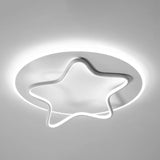 Modish Round Star-Shaped Flush Mount Ceiling Light Image - 9