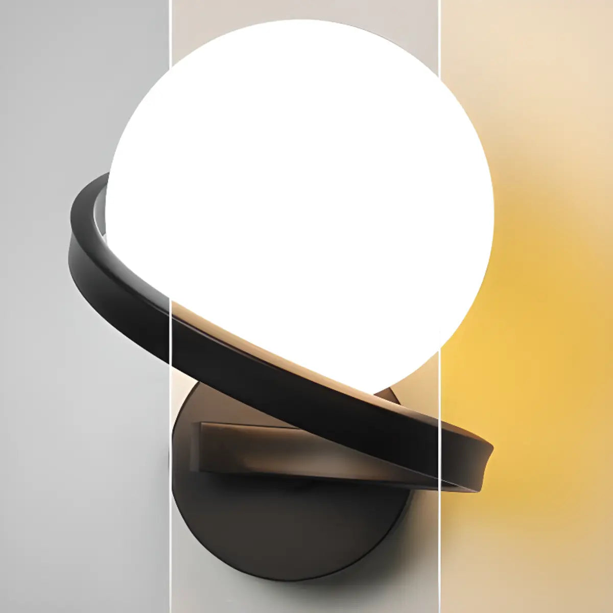 Modish Sphere Metal Small Ambient Wall Light Black Image - 12