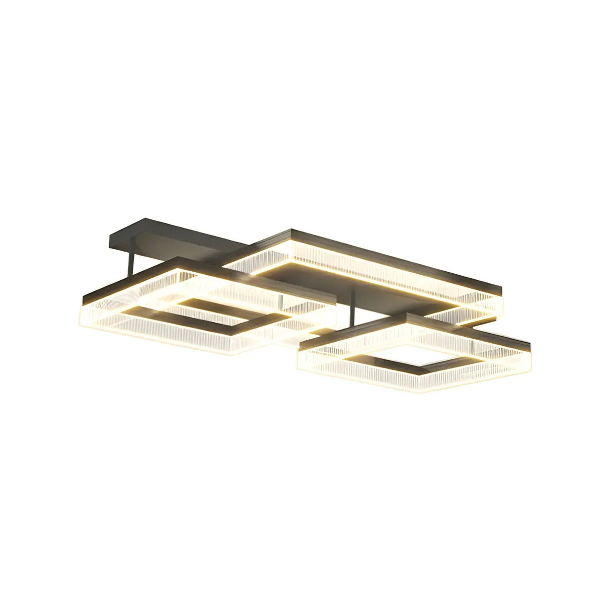 Modish Square Black Dimmable Flush Mount Ceiling Light Image - 10