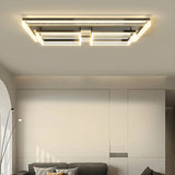 Modish Square Black Dimmable Flush Mount Ceiling Light Image - 15