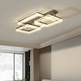 Modish Square Black Dimmable Flush Mount Ceiling Light Image - 16