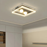 Modish Square Black Dimmable Flush Mount Ceiling Light Image - 17