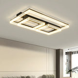 Modish Square Black Dimmable Flush Mount Ceiling Light Image - 6