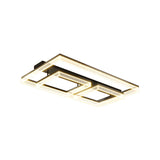 Modish Square Black Dimmable Flush Mount Ceiling Light Image - 9