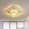 Modish Square Crystal LED Flush Mount Ceiling Light Image - 1