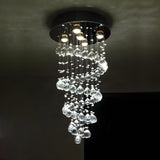 Modish Stainless-Steel Spiral Crystal Flush Mount Light Image - 2