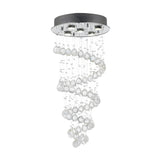 Modish Stainless-Steel Spiral Crystal Flush Mount Light Image - 3