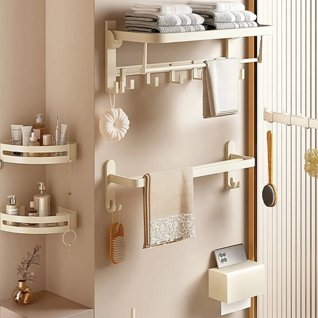 Modish Towel Rack Storage Metal Bathroom Hardware Set Image - 1