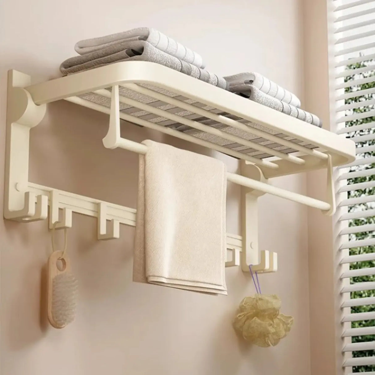 Modish Towel Rack Storage Metal Bathroom Hardware Set Image - 3