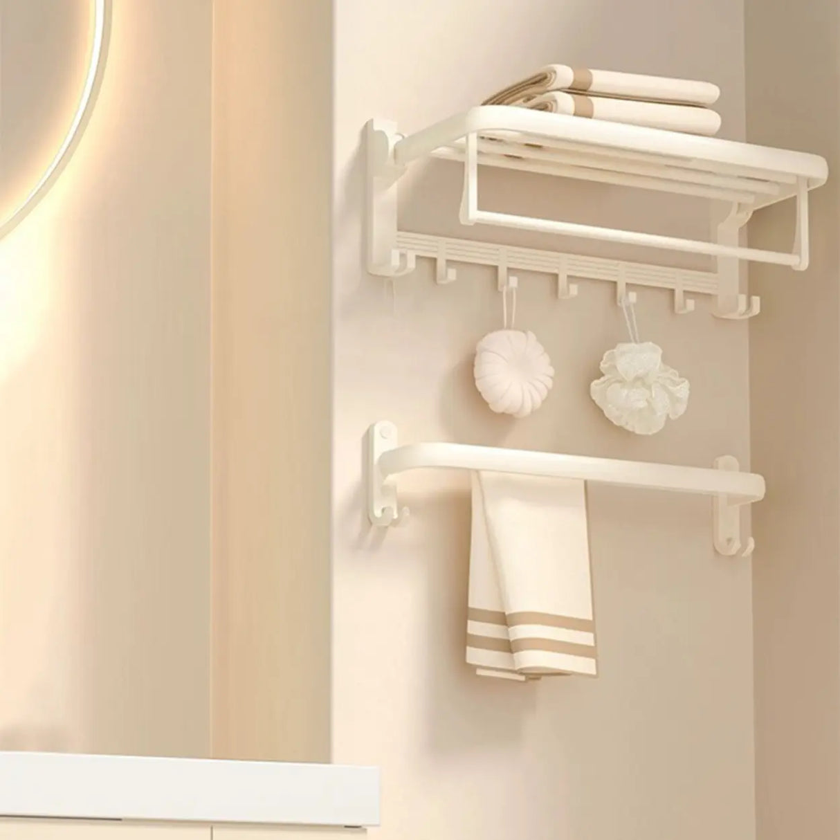 Modish Towel Rack Storage Metal Bathroom Hardware Set Image - 4