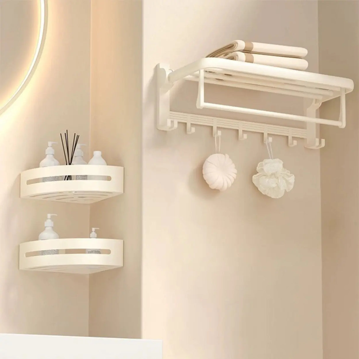 Modish Towel Rack Storage Metal Bathroom Hardware Set Image - 5