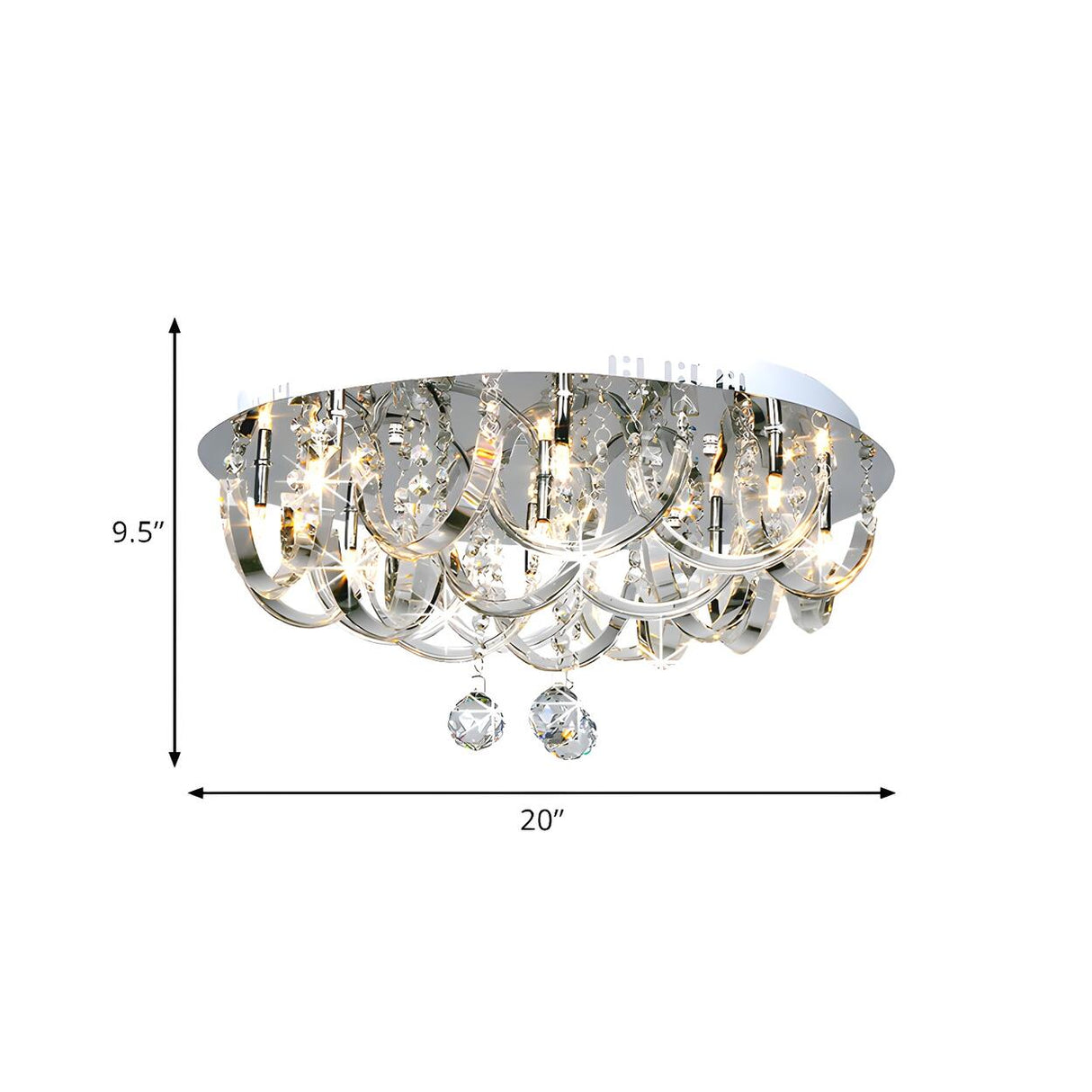 Modish Twisted Clear Crystal Flush Mount Ceiling Light Image - 4