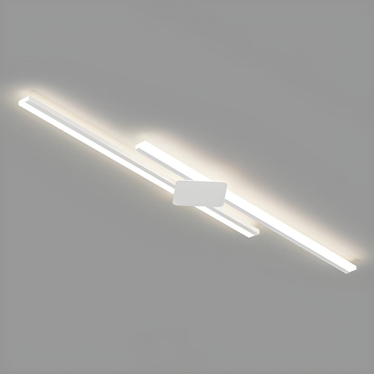 Modish Two Black Linear LED Flush Mount Ceiling Light Image - 16