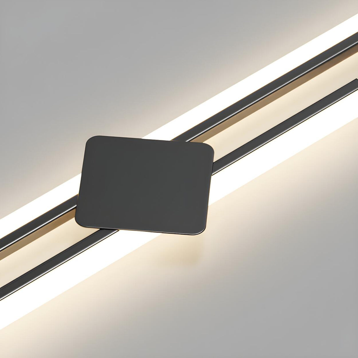 Modish Two Black Linear LED Flush Mount Ceiling Light Image - 18