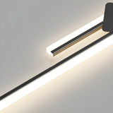 Modish Two Black Linear LED Flush Mount Ceiling Light Image - 19