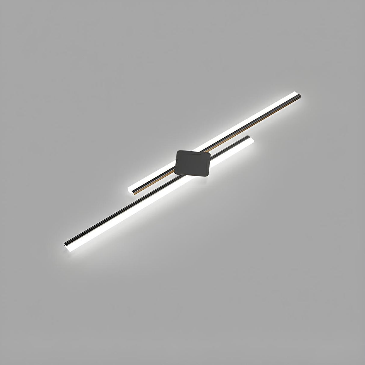 Modish Two Black Linear LED Flush Mount Ceiling Light Image - 6