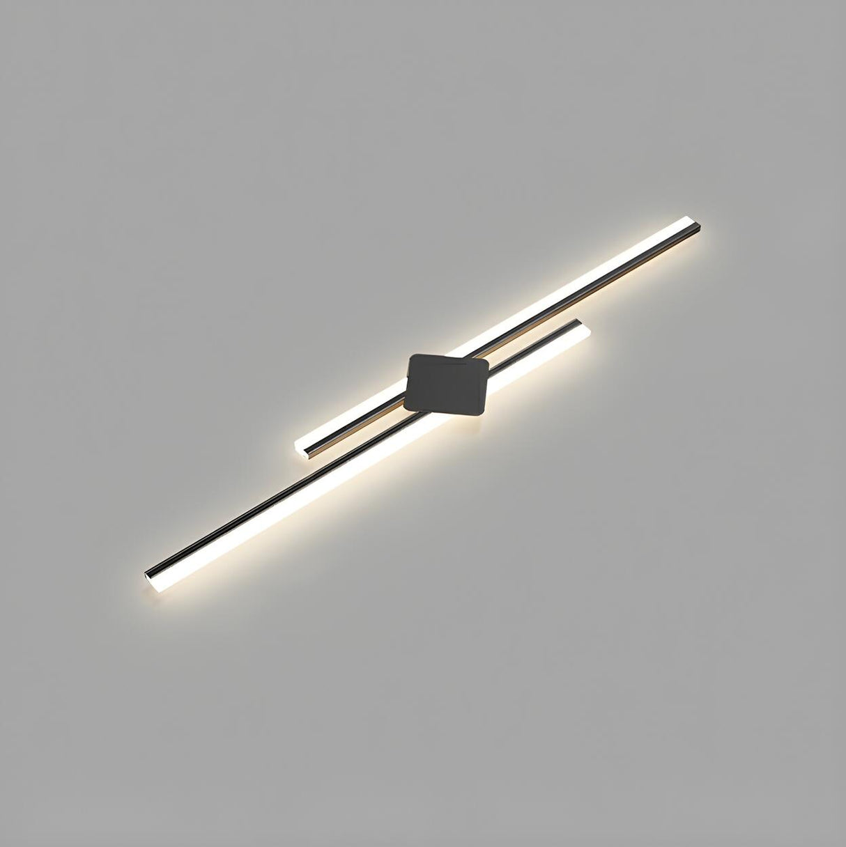 Modish Two Black Linear LED Flush Mount Ceiling Light Image - 7