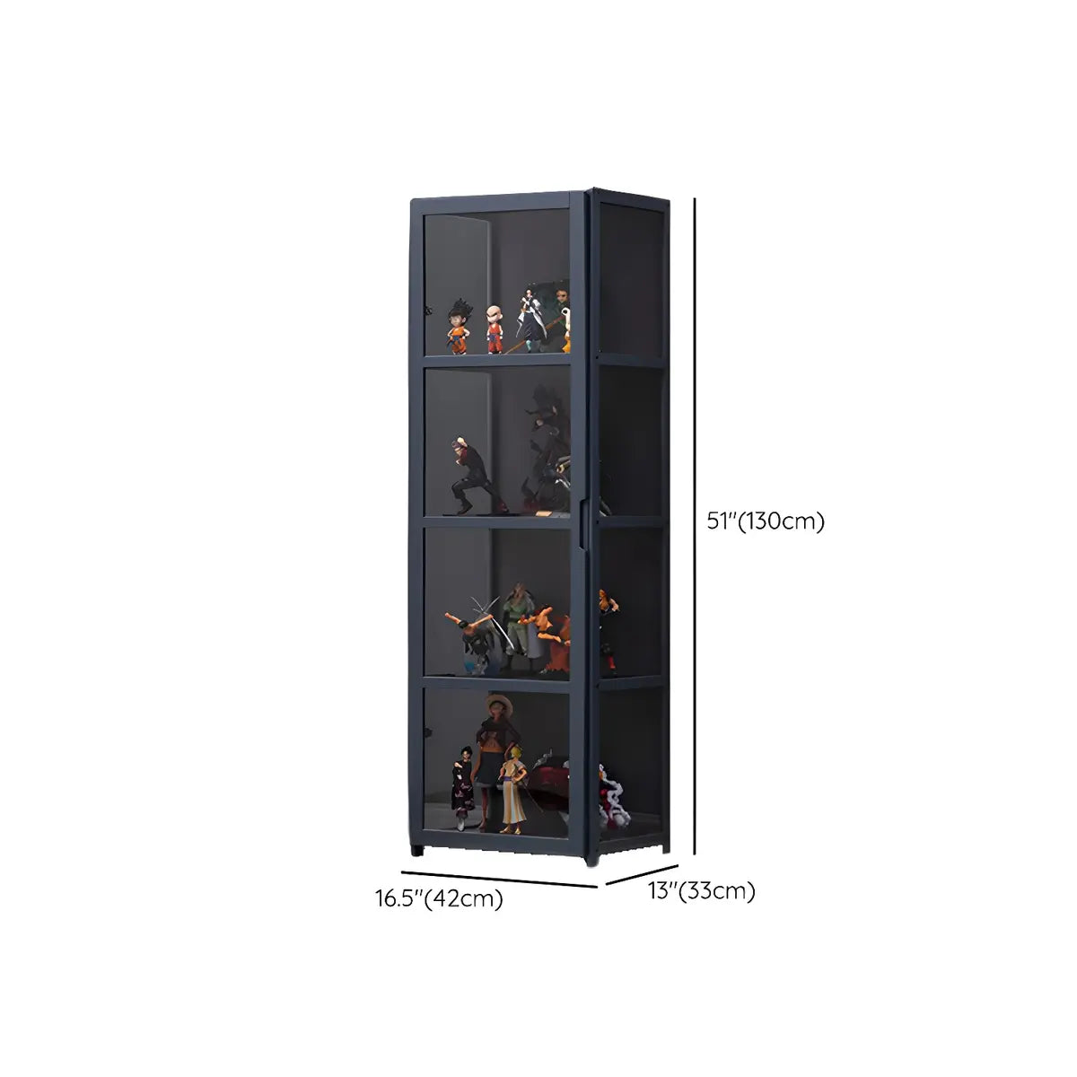 Modish Vertical Bamboo Clear Grey Curio Display Cabinet 